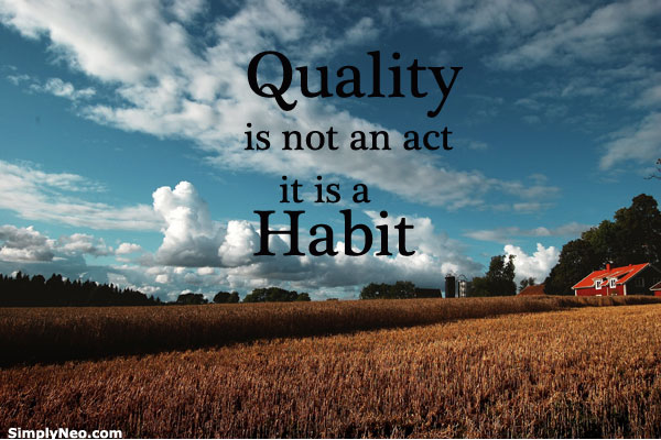 Quality is not an act, it is a habit.