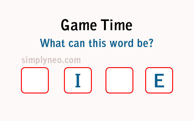 Game Time What can this word be?