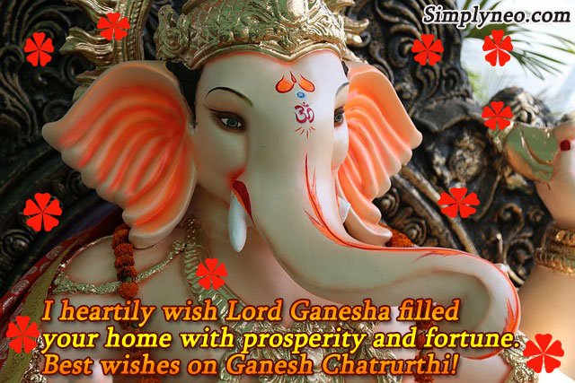 I heartily wish Lord Ganesha filled your home with prosperity and fortune. Best wishes on Ganesh Chaturthi!lord ganesha quotes, shree ganesh images, god ganesha images wallpapers, ganapati images, ganesh images hd, ganesha pictures